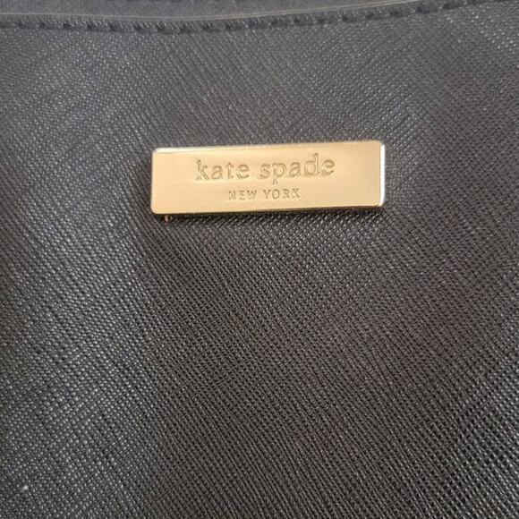 Kate Spade Laurel Way Jaymes Tote Bag Purse Leather New York Black Crossgrain - Picture 9 of 11